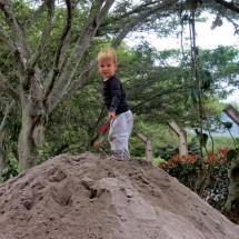 Little boy from Germany exploring Finca Sommerwind